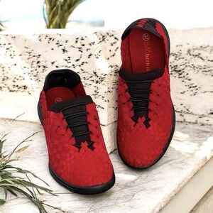 Bernie Mev Wome's Victoria Woven Slip On Shoes Red Black Sneakers EU 37 US 6.5-7